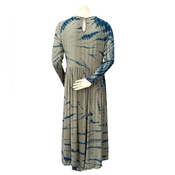 Dolan Tie Dye Long Sleeve Midi Dress Gray Blue Viscose XS - Picture 3 of 8